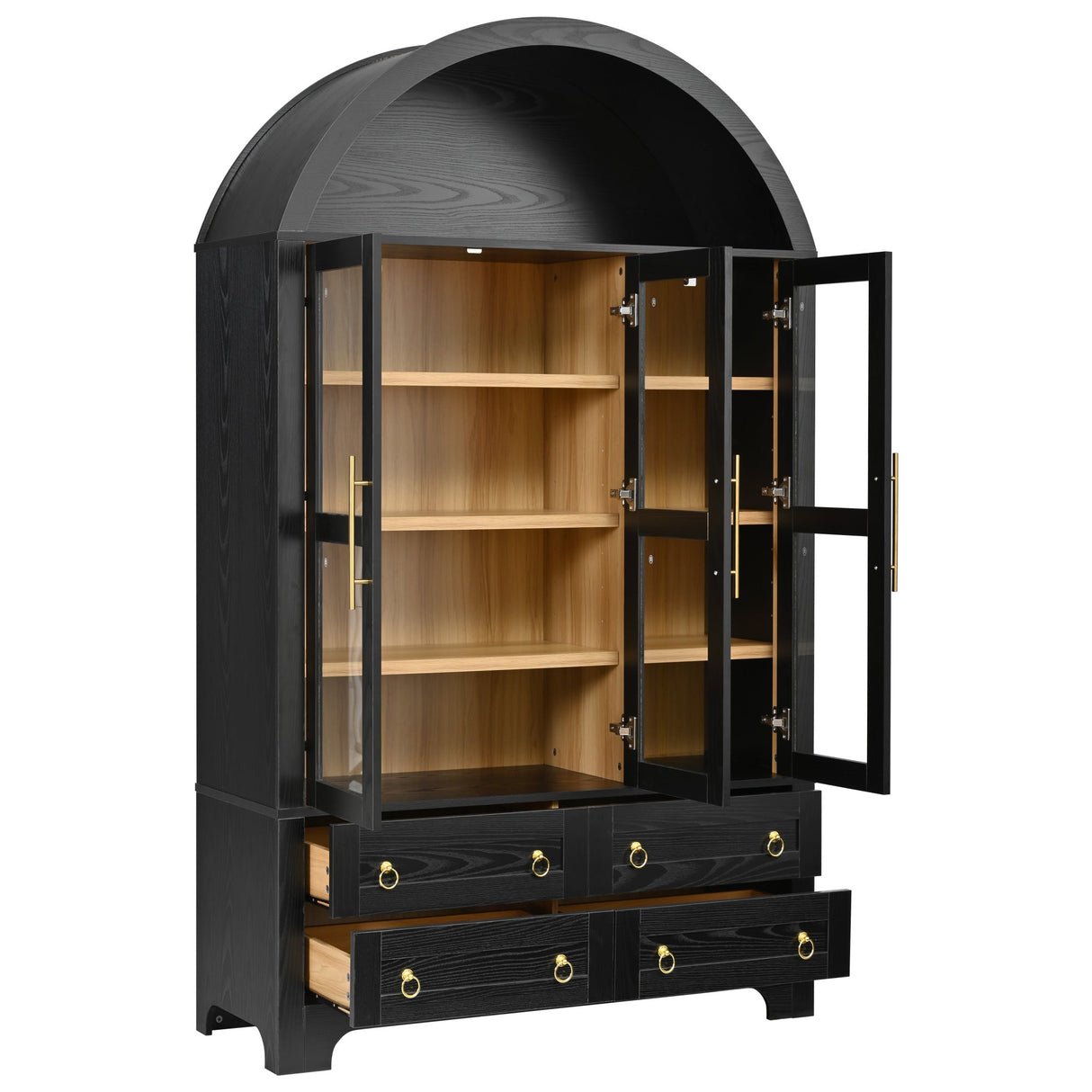 K&K 72.8" Tall Arched Pantry Cabinet