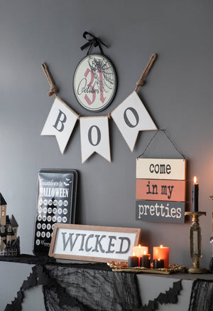 Set of 2, 12x12" Halloween Circle Sign