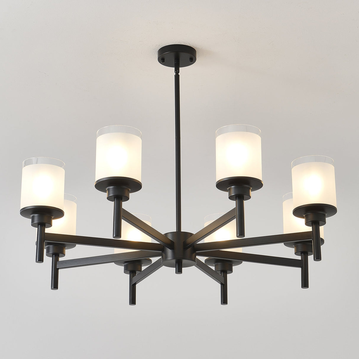 8-Light Frosted Glass Farmhouse Chandelier