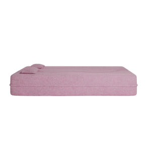 Modern Floor Sofa, With 2 Pillows, Convertible Teddy Fabric Foam Filled Bed