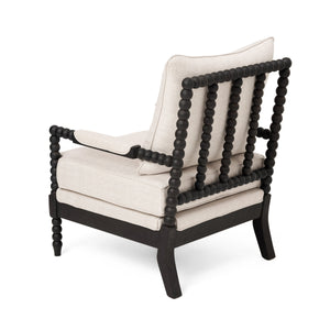 Rubber Wood Accent Chair - Upholstered Fabric Leisure Chair