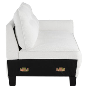 Granholm - Upholstered Curved Arm Sectional Sofa - White