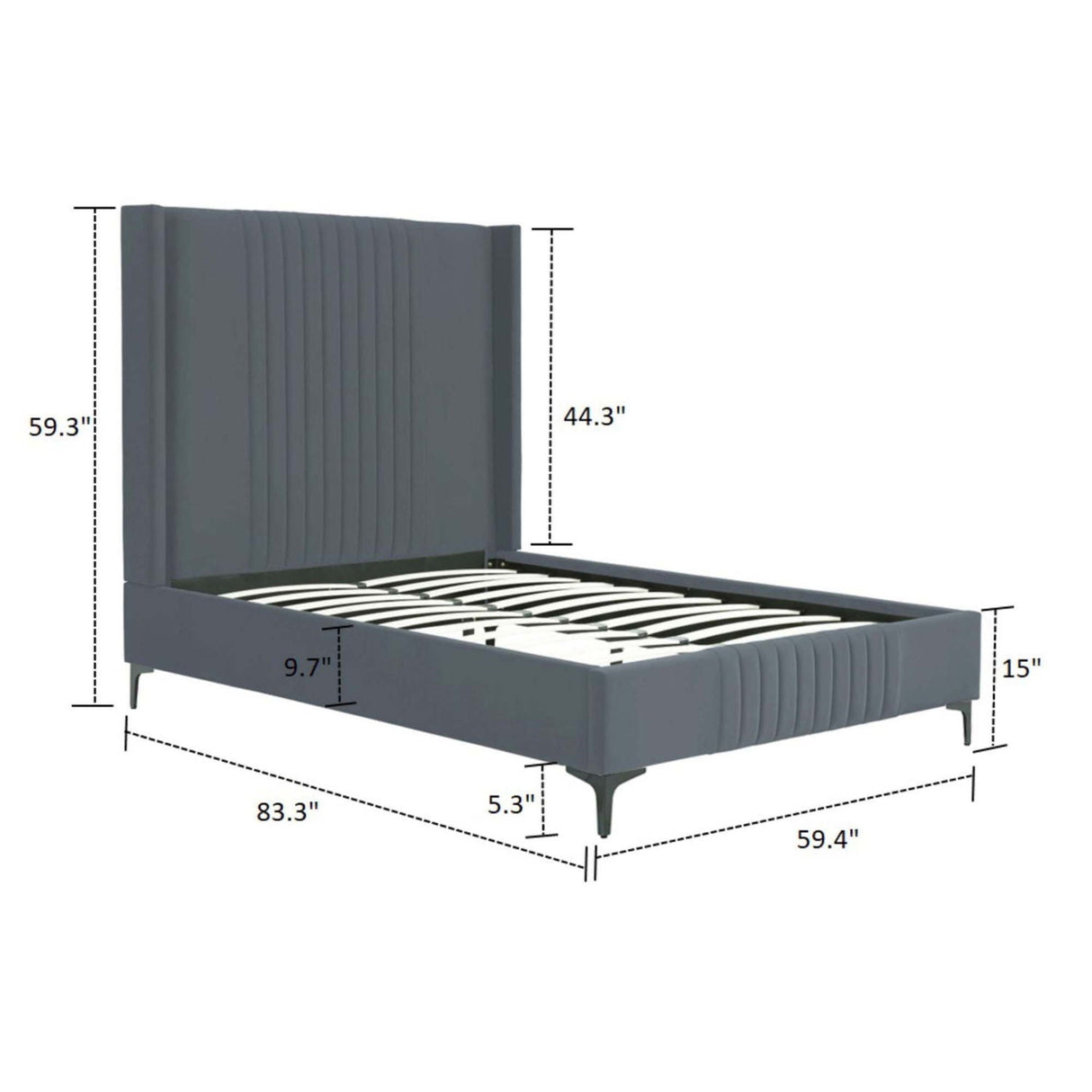 Promenade - Bed With Upholstered Headboard And Slats