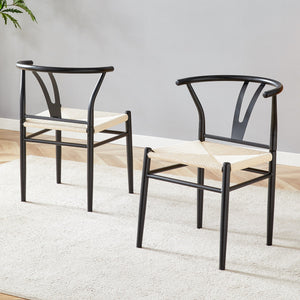 Wesborn Chair - Y-Shaped Medieval Style Armchair for Dining Table, Set of 4