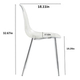 Modern Minimalist Transparent Dining Chair - 6-Piece Set