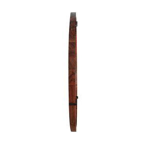 Hausen - Mid-Century Modern Round Accent Wall Mirror - Brown Walnut