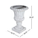 Outdoor Garden Urn Planter, Antique White