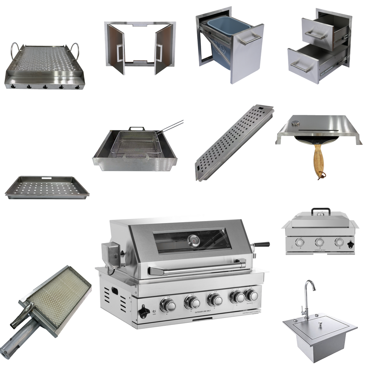 Built-in Outdoor Kitchen 32 Inch LPG Gas Grill and Sink