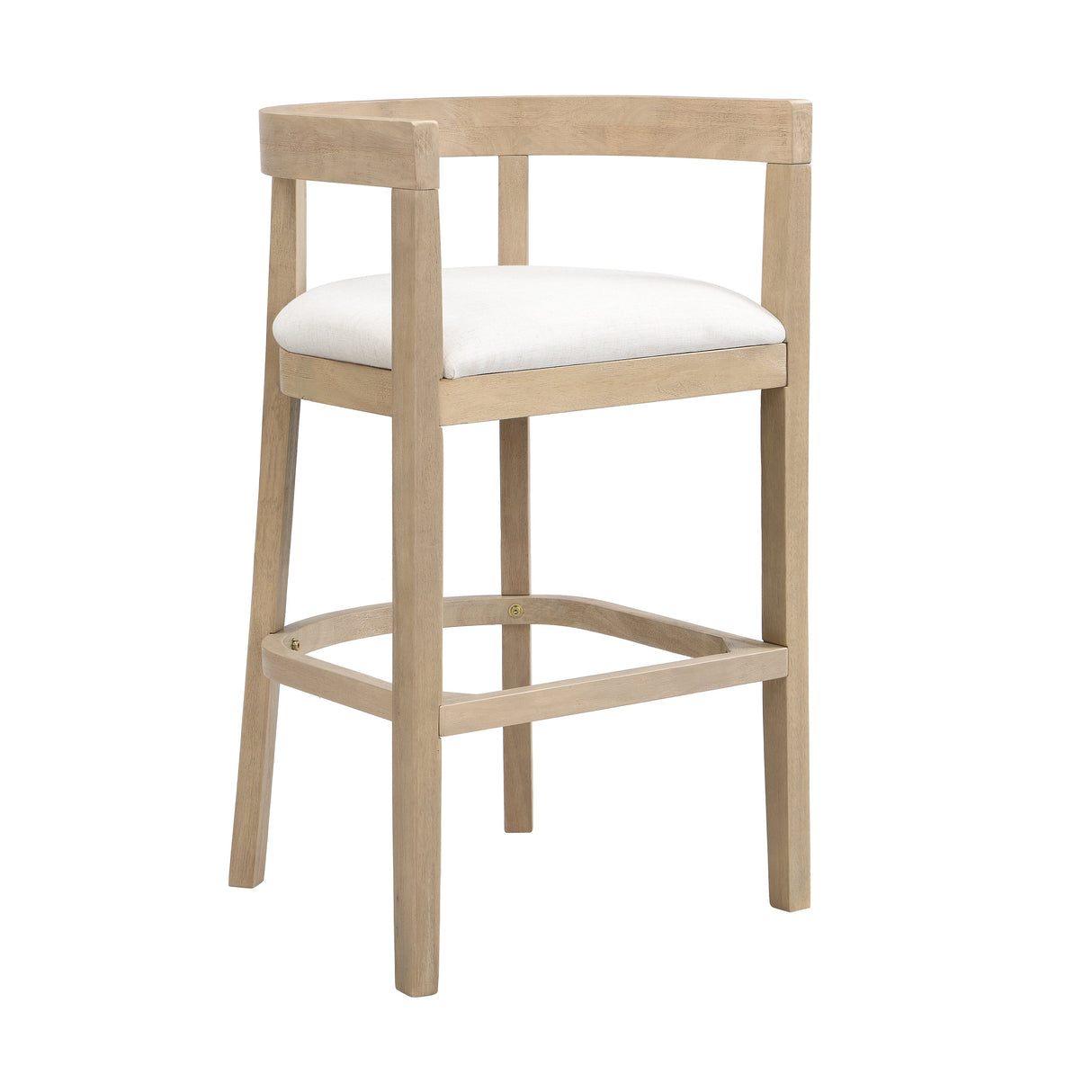 Modern Rubberwood Bar Stool Set with Upholstered Seats