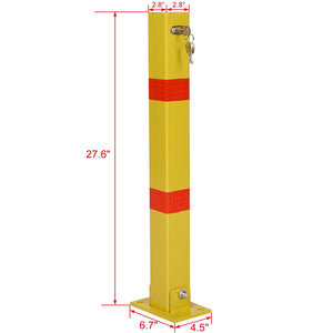 Square Parking Bollard Pole Barrier With Lock For Car Parking Protection And Home Garage Street Decor