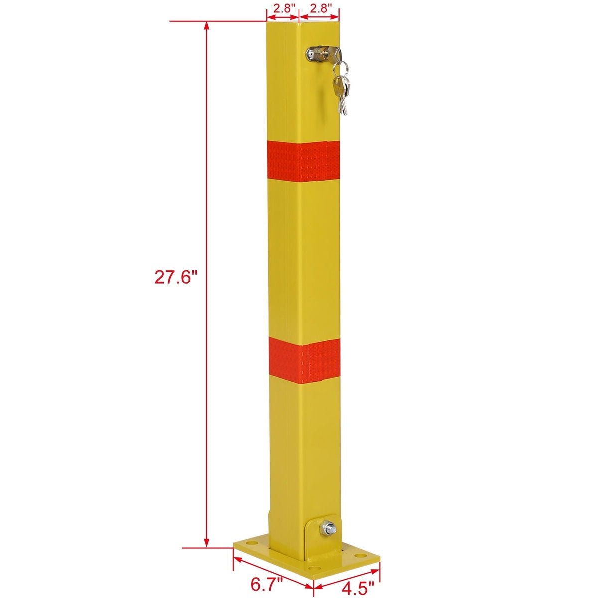 Square Parking Bollard Pole Barrier With Lock for Car Parking Protection and Home Garage