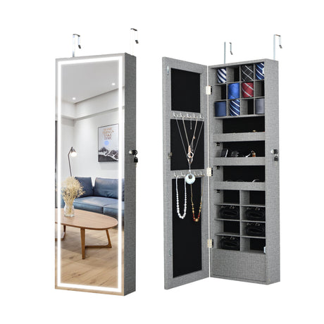 Jewelry-storage-mirror-cabinet-with-led-lights--hang-on-the-door-or-wall-Jewelry-Boxes-&-Organizers