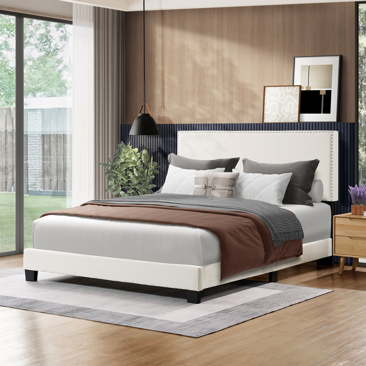Luma Linen Upholstered Platform Bed