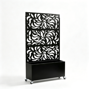70.87" H × 46.06" W Leaf Pattern Privacy Screen with Planter Box
