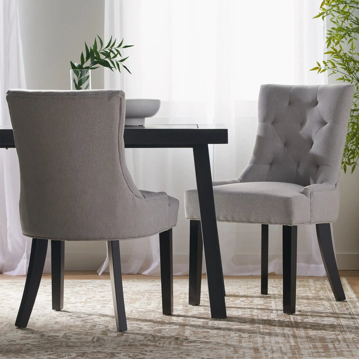 Contemporary Cheney Dining Chair Set with Tufted Design