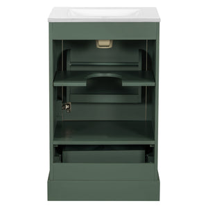 Bathroom Vanity With Sink, Soft Close Door, Adjustable U-Shaped Shelf