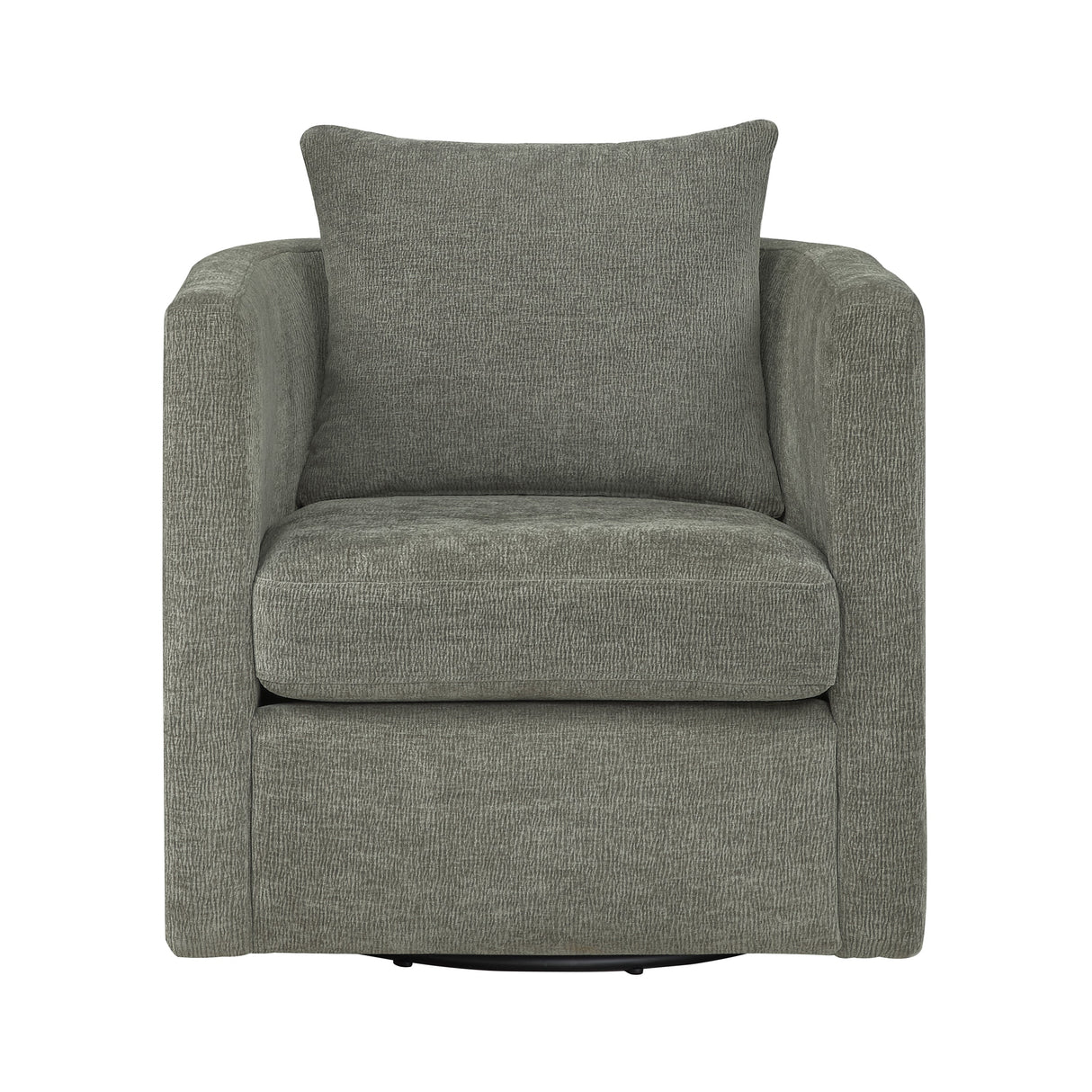 Sutton Light Grey Performance Fabric Swivel Barrel Chair