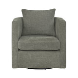 Sutton Light Grey Performance Fabric Swivel Barrel Chair