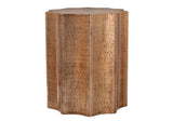 Artifact End Table with Scalloped Design and Hammered Texture
