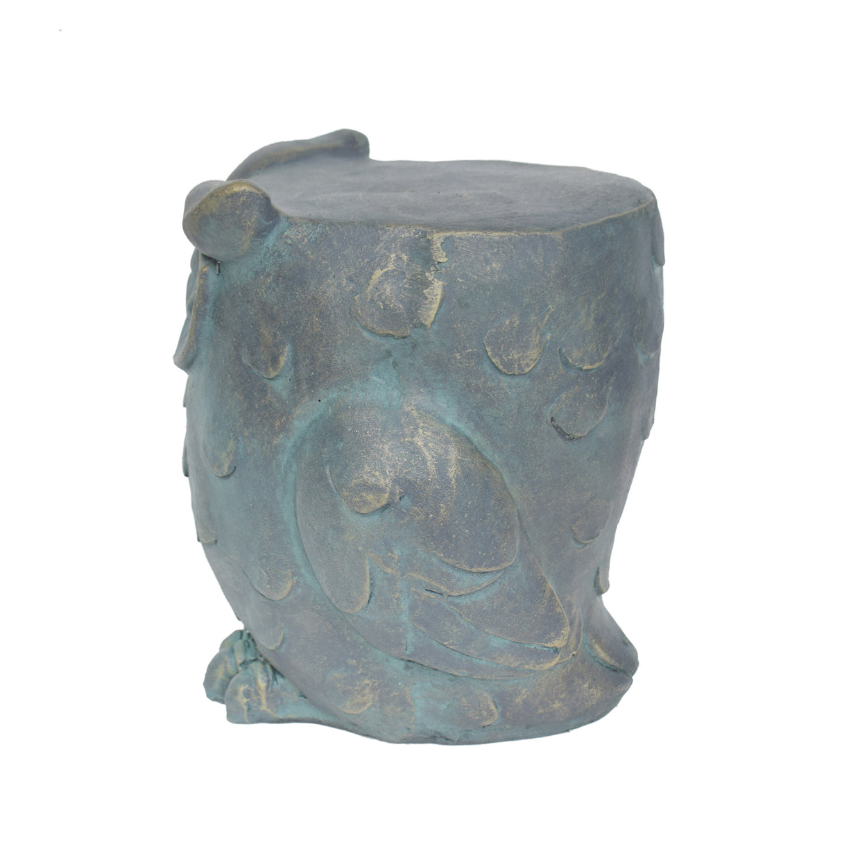 Owl Garden Stool with Distressed Gold Patina Finish