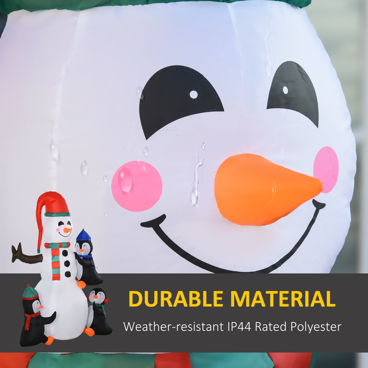 HOMCOM 6' Christmas Inflatable Snowman with Penguins