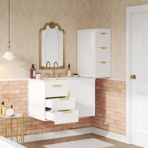 Wall Mounted Bathroom Cabinet With Side Cabinet Combo