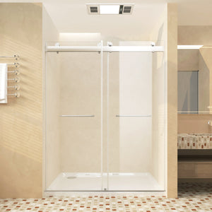 Frameless Sliding Glass Shower Doors 56-60" Width x 76" Height