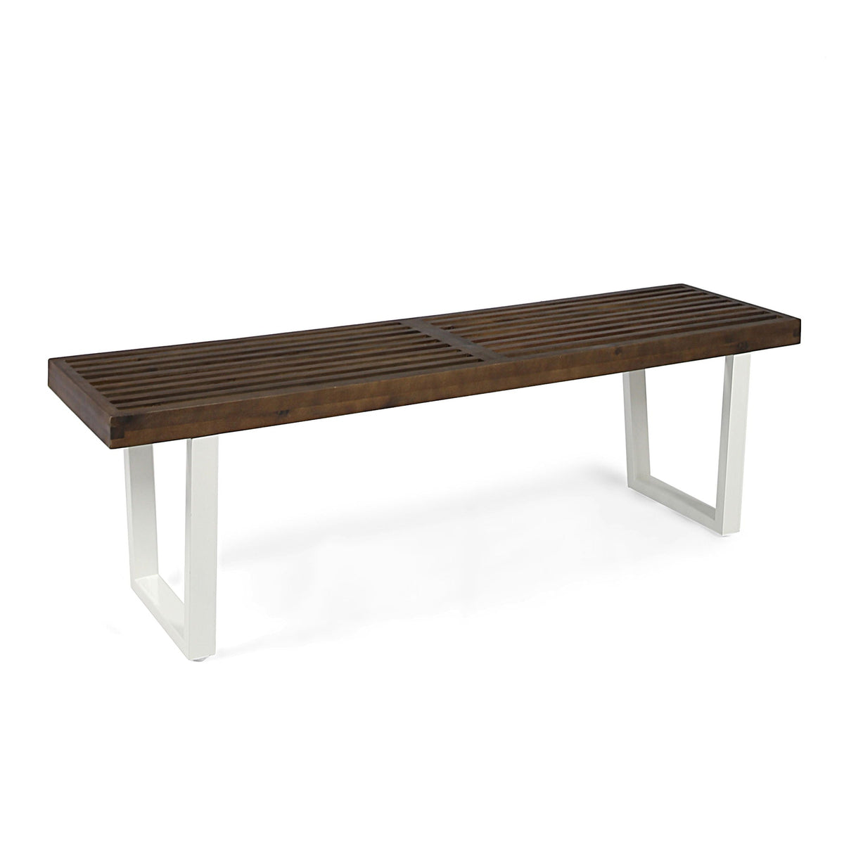 Intrinsic Outdoor Dining Bench with Slat Top - Acacia Wood & Iron