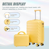 14'/20' 2-Piece ABS Spinner Wheel Luggage Set with Combination Lock