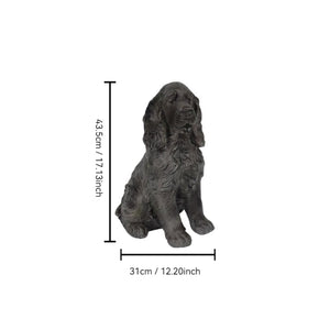 20'' Antique Finish Realistic Sitting Cocker Spaniel Dog Statue