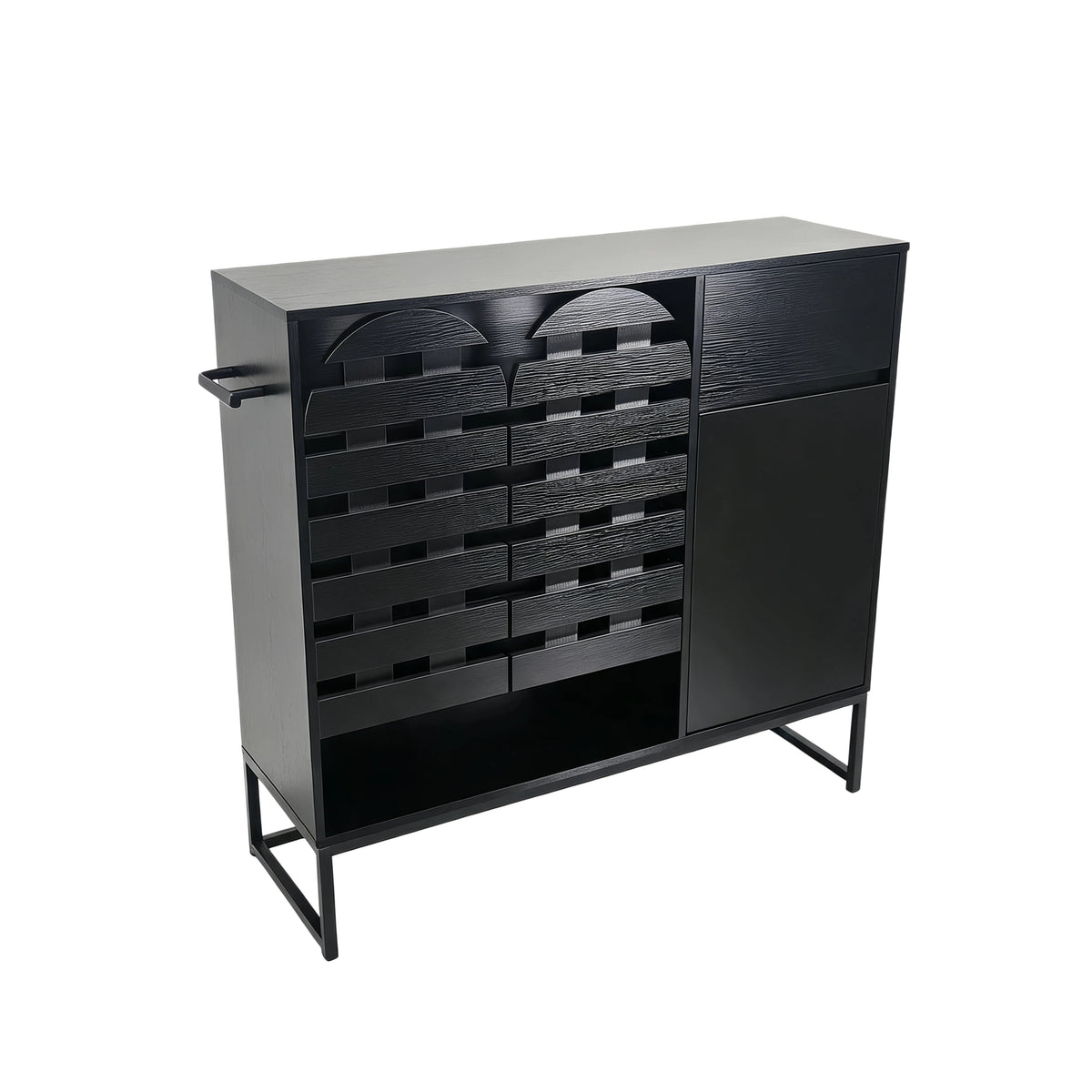 Buffet Cabinet with Storage and Woven Doors