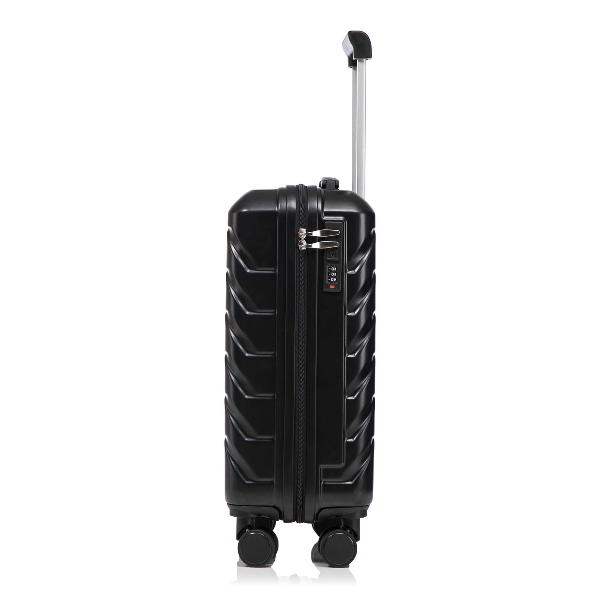 ABS Spinner Wheel Luggage Set with Combination Lock - Black