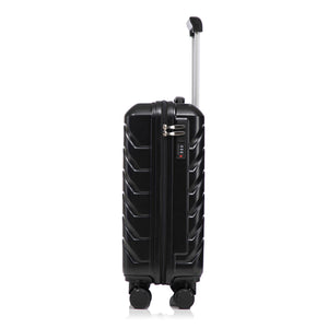 ABS Spinner Wheel Luggage Set with Combination Lock - Black