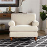 Accent Arm Chair with Casters – Solid Hardwood Frame - Blue or Beige