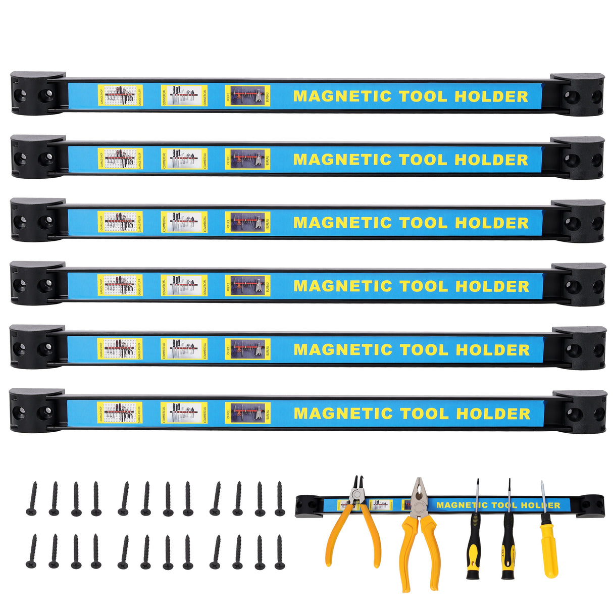 6-Pack 18-Inch Heavy Duty Magnetic Tool Holder Set