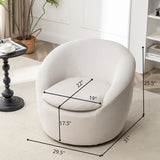 Winnie Modern Teddy Fabric Swivel Barrel Chair