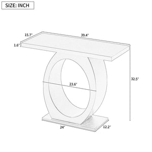 Console Table With Oval Base And Reinforced Bottom Plate