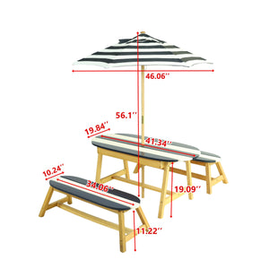 Naturally Playful Kids Picnic Table with Umbrella