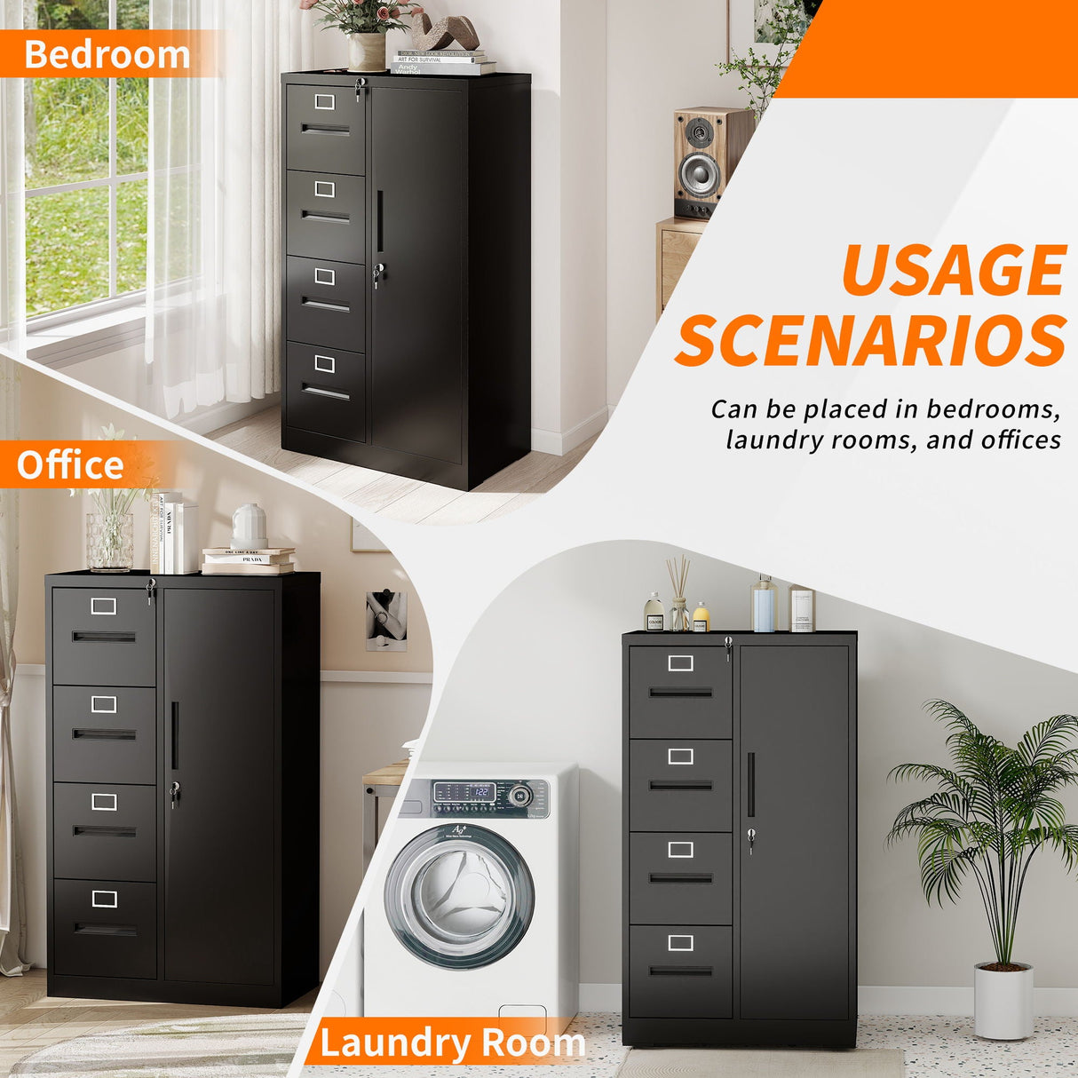 Storage Vertical Filing Cabinet With Lock
