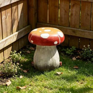 13.4" Oversized Mushroom Statue Stool