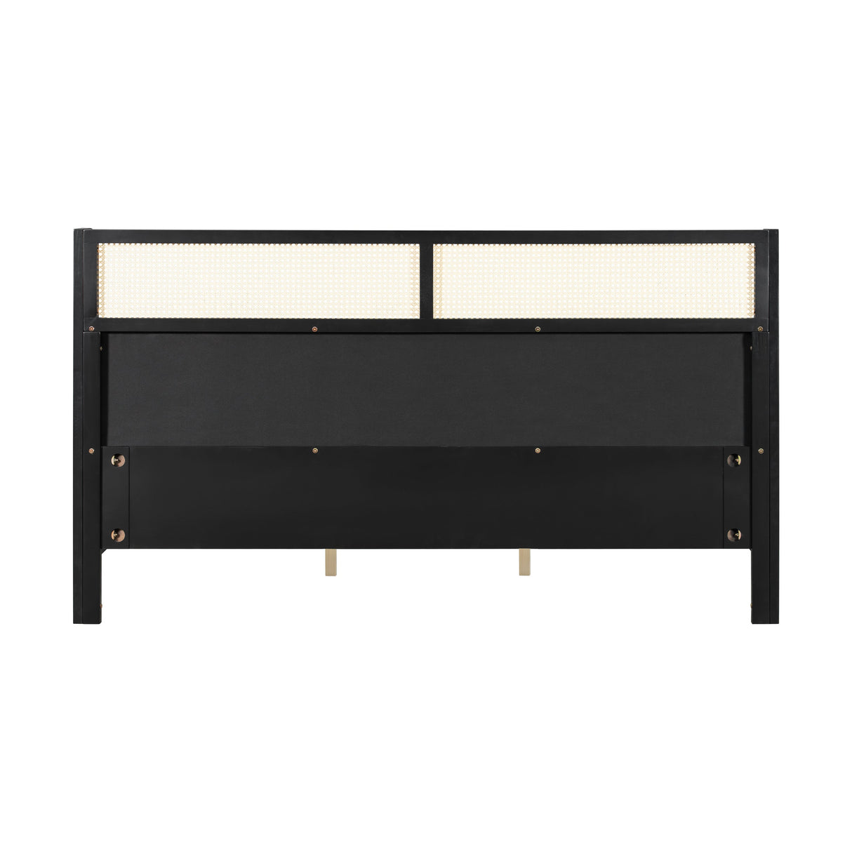 King Size Bed Frame with Black Frame and Green Upholstered Headboard