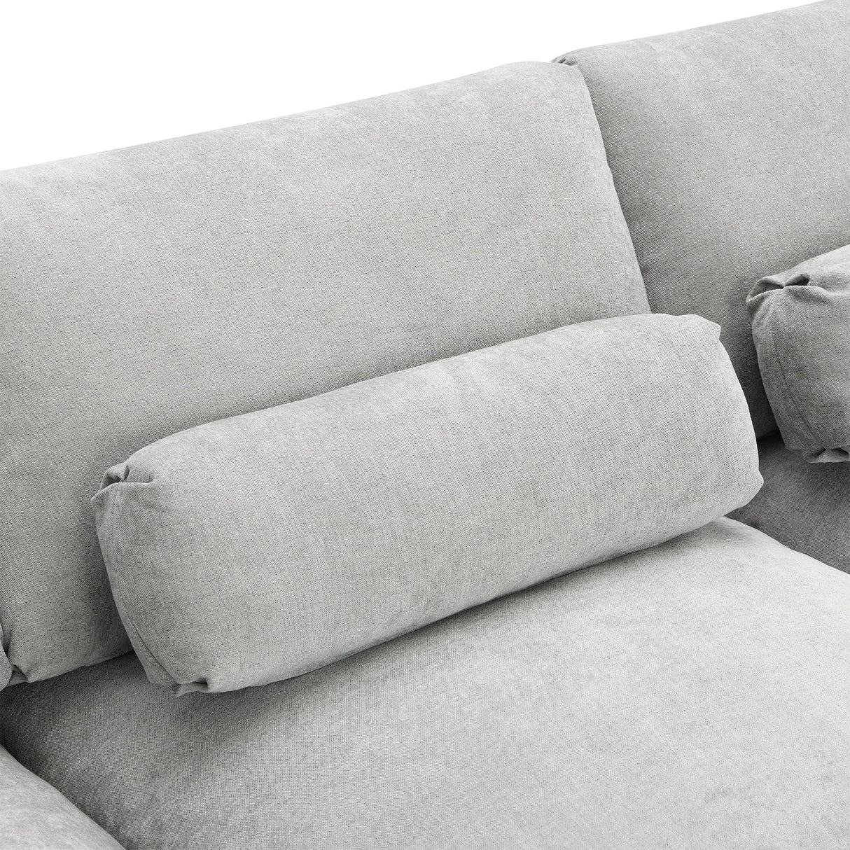 Modular Sectional With Storage Pockets, 5 Seat U Shaped Couch Set With Pillows, Free Combination Modern Cloud Sofa With 2 Movable Ottoman