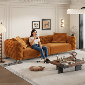 3 In 1 Convertible Sleeper, Deep Seat Pull Out Sofa Bed, Button Tufted