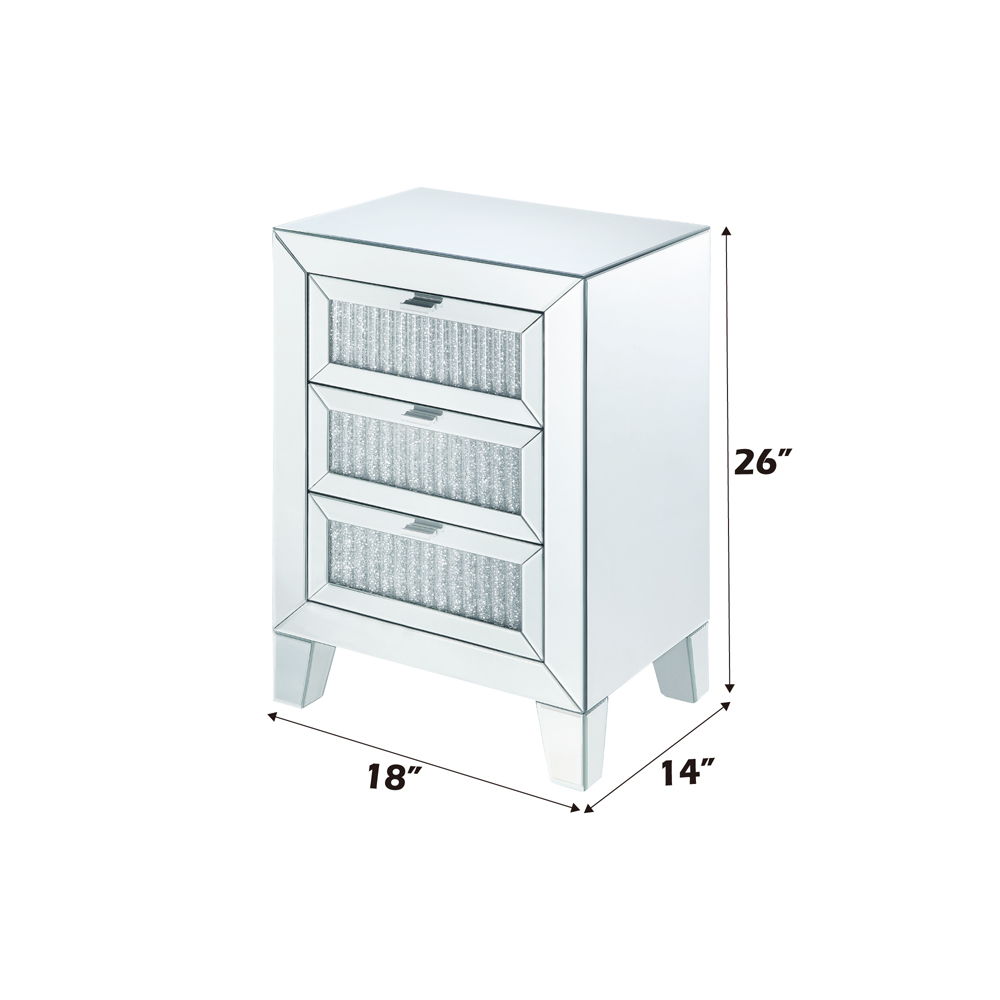Noralie - 26" Accent Table - Mirrored & Faux Diamonds