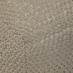 Semi Rounded Pouf Cable Knitted Perfect Seating