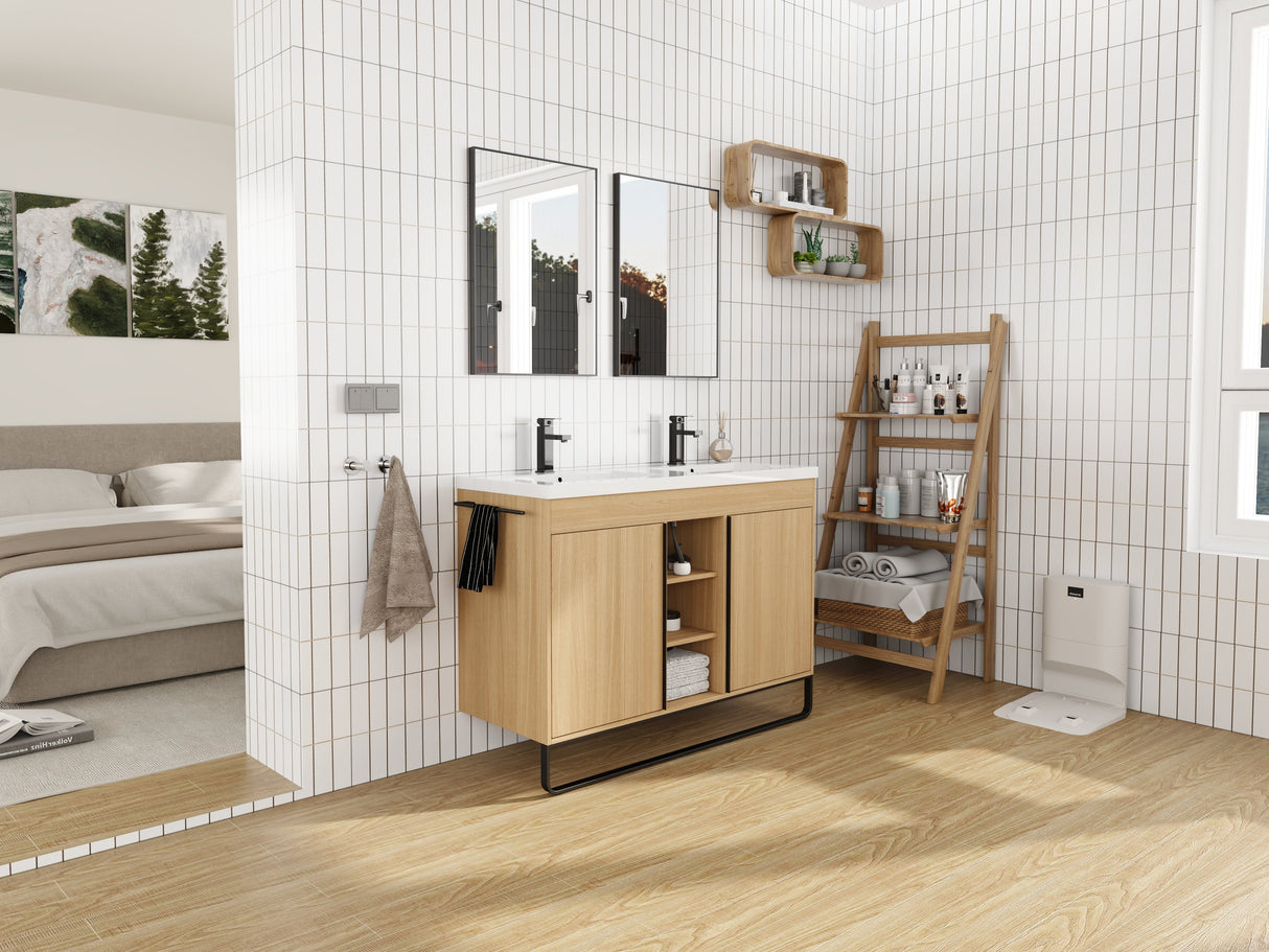 48" Freestanding Bathroom Vanity With Resin Double Sink