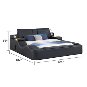 Zoya - Smart Multifunctional Bed, Built In Bluetooth Speakers, USB Charging