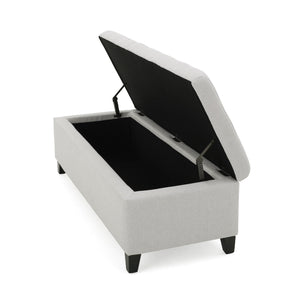 Upholstered Storage Ottoman Bench, Foot Rest For Bedroom