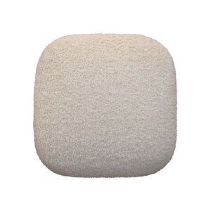 Solid Wood Boucle Upholstered Square Footstool