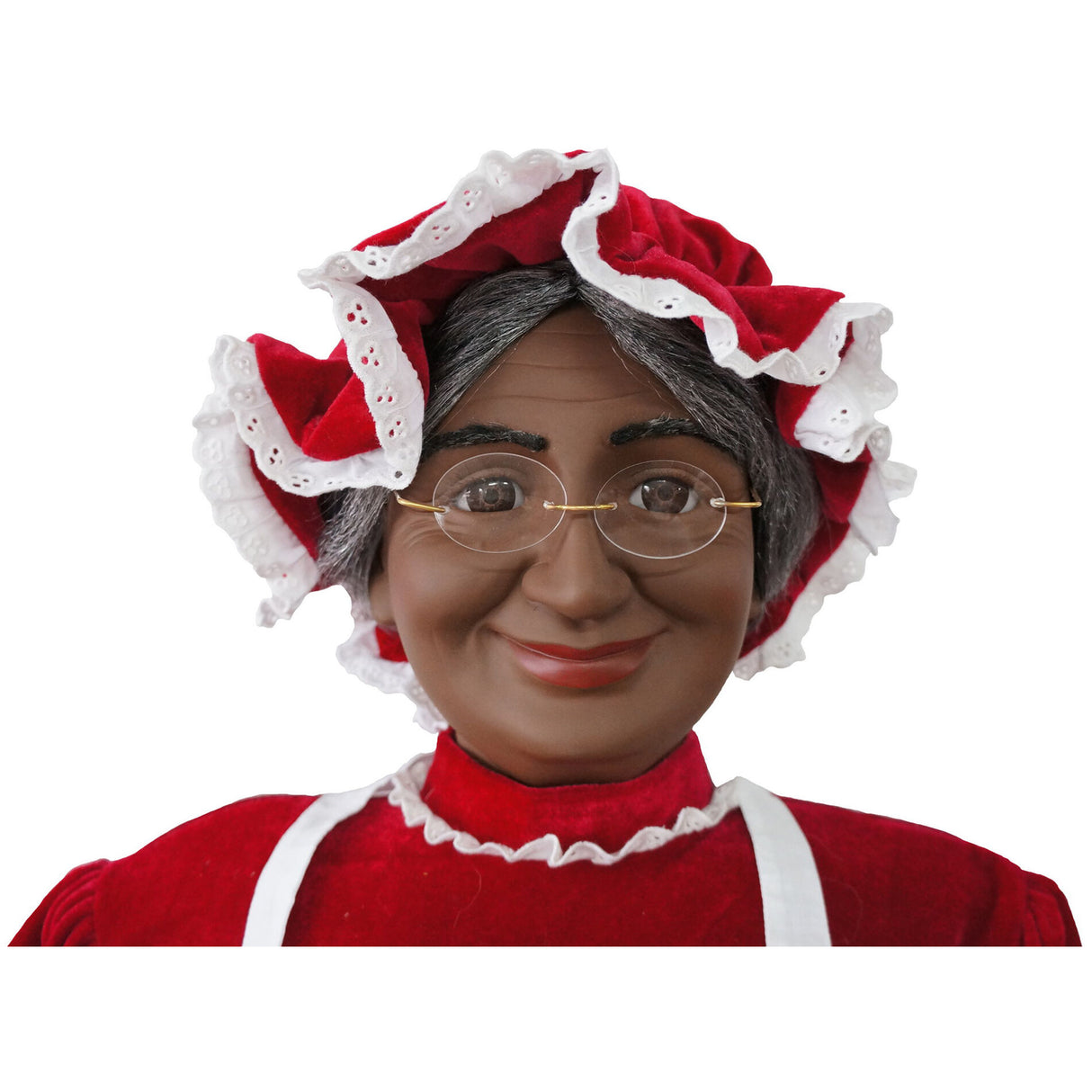58-in. Dancing African American Mrs. Claus Animatronic with Apron and Gift Sack